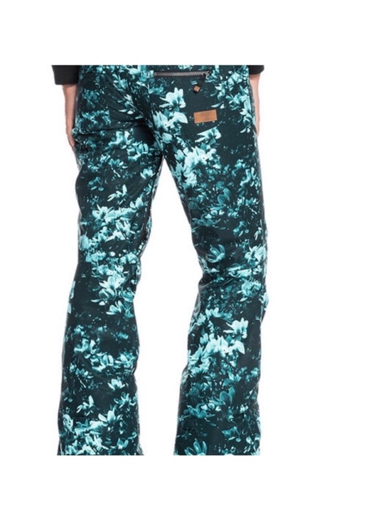 Roxy Pants - Roxy Nadia Printed Flower Women's Snowboard Pants - True Black Akio, Size Large
